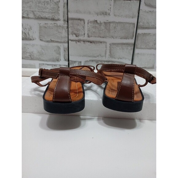 Notch Above Leather Strappy Women's Flats Sandals Brown Sz 7M - Picture 5 of 9